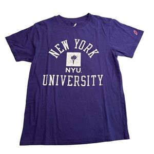 NYU New York University Purple T-Shirt College University Tee Athletic Medium